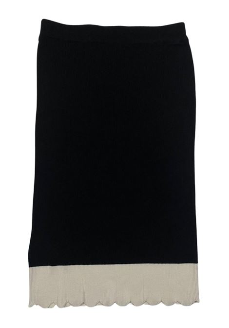 Black viscose skirt for girls Manila Grace | 153GMJS25/SUNERO